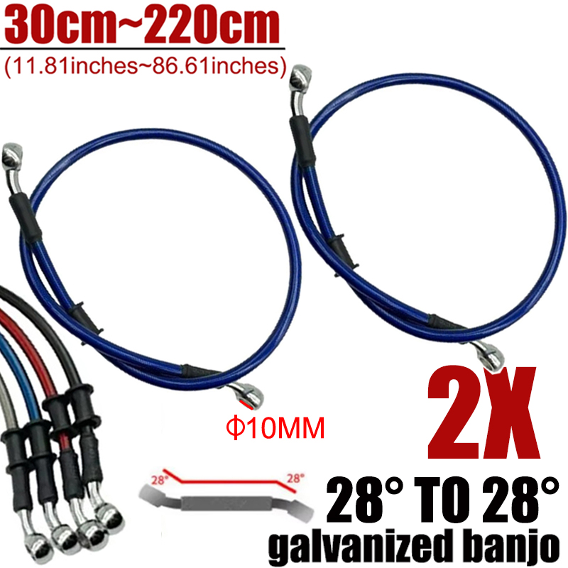 Motorcycle Brake Cable - 2X Universal 30cm-220cm 28° Motorcycle Hydraulic