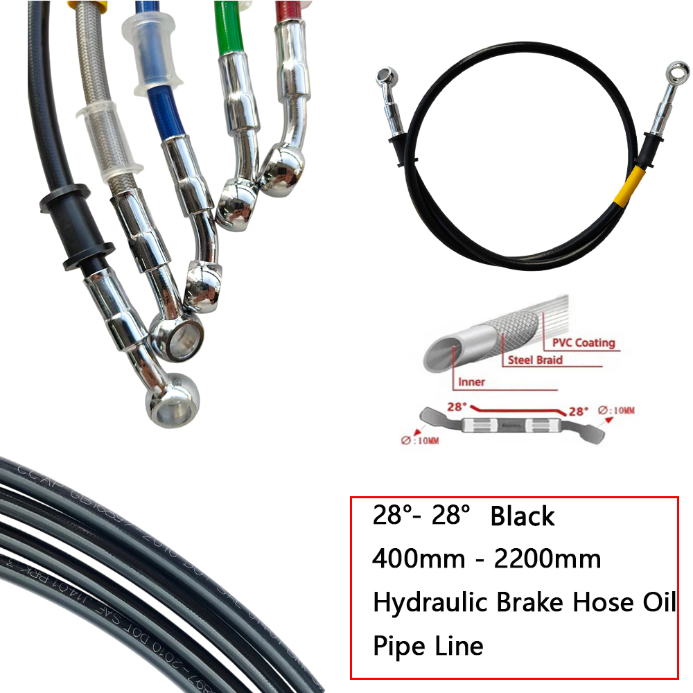 Brake Line Motorcycle - 28°-28° Black Braided Hydraulic Brake Clutch