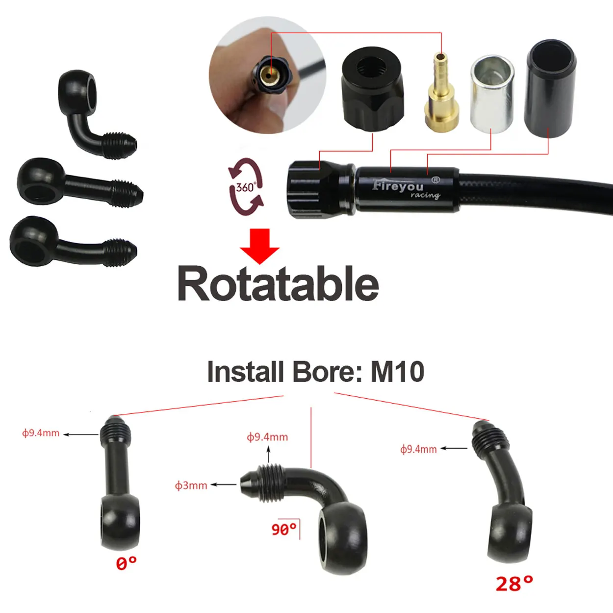 AN3 Braided Brake Hose Motorcy - огляд і ціна Motorcycle Brake Cable